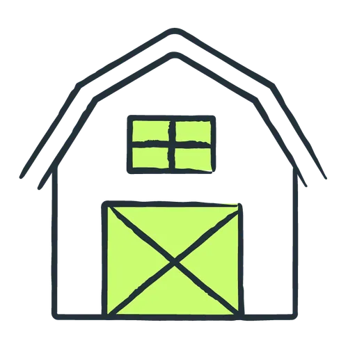 graphic of a barn